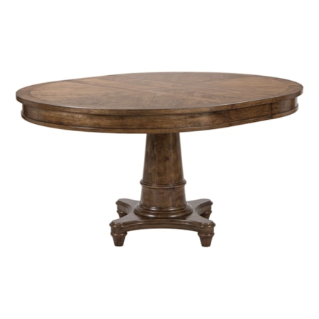 48" Round Pedestal Dining Table w/12" Leaf