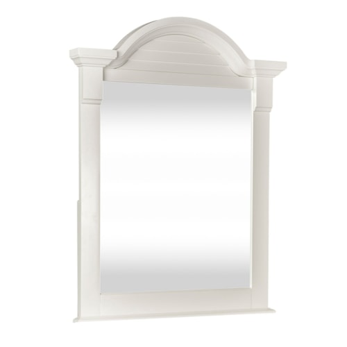 Cottage Arched Mirror with Louvered Panel Accents