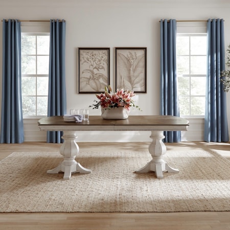 Double Pedestal Table Set