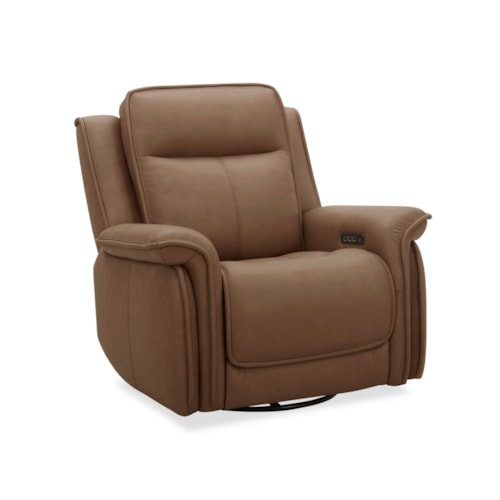 Transitional Swivel Glide Power Recliner with Power Headrest and Lumbar