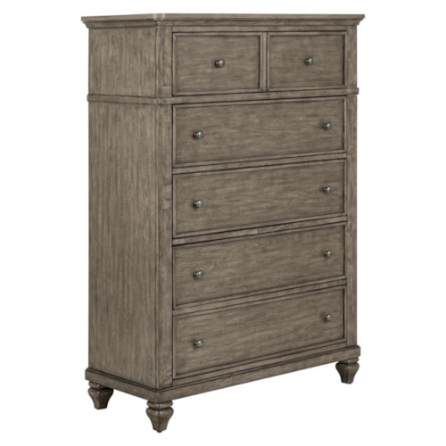 Transitional 5-Drawer Chest with Felt Lined Top Drawer