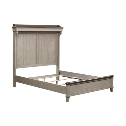 Farmhouse Queen Mantle Bed with Touch LED Lights