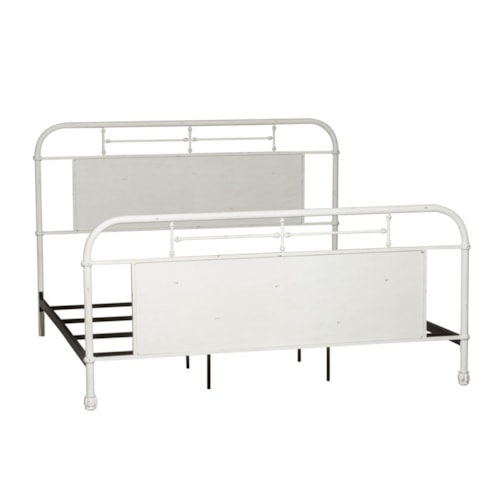 King Metal Bed with Turned Spindles