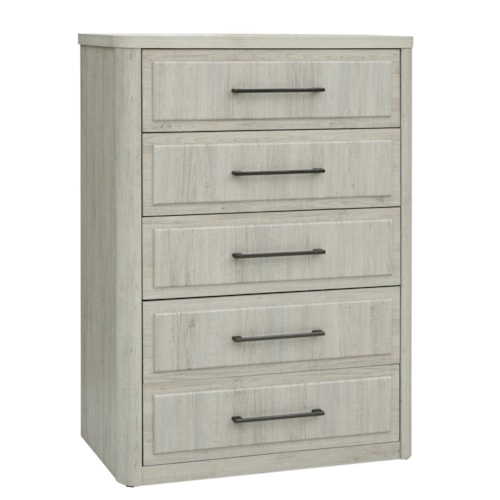 Transitional 5-Drawer Bedroom Chest with Felt Lined Top Drawer