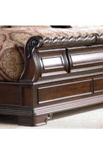 Liberty Furniture Arbor Place Traditional Queen Sleigh Bed with Unique Scrolled Headboard
