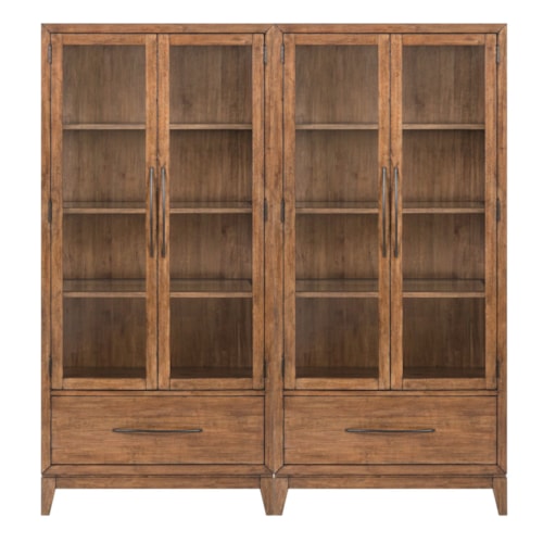 Transitional 2-Piece Bunching Display Cabinet Set