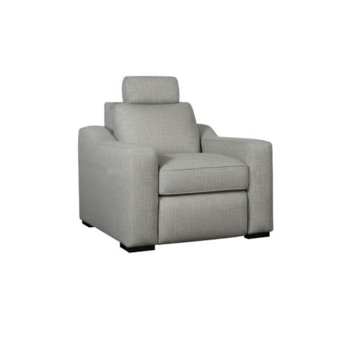 Contemporary Powered Recliner with Track Arms