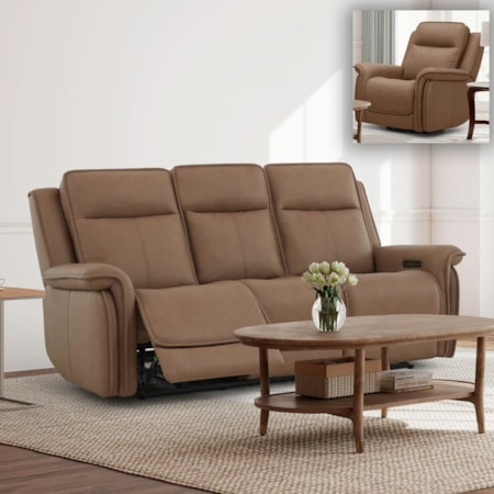 Power Reclining Sofa and Recliner