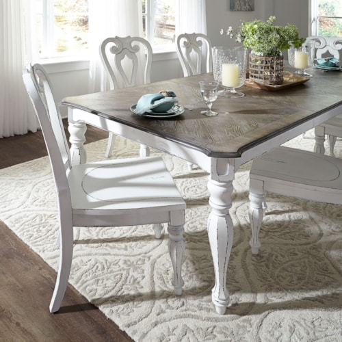 Traditional 5-Piece Rectangular Table Set with Wooden Side Chairs