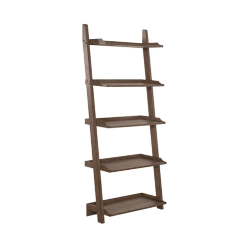 Transitional 5-Shelf Leaning Pier Bookcase
