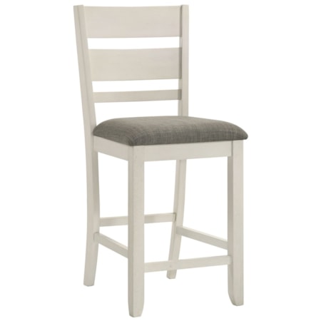 Slat Back Upholstered Counter Chair