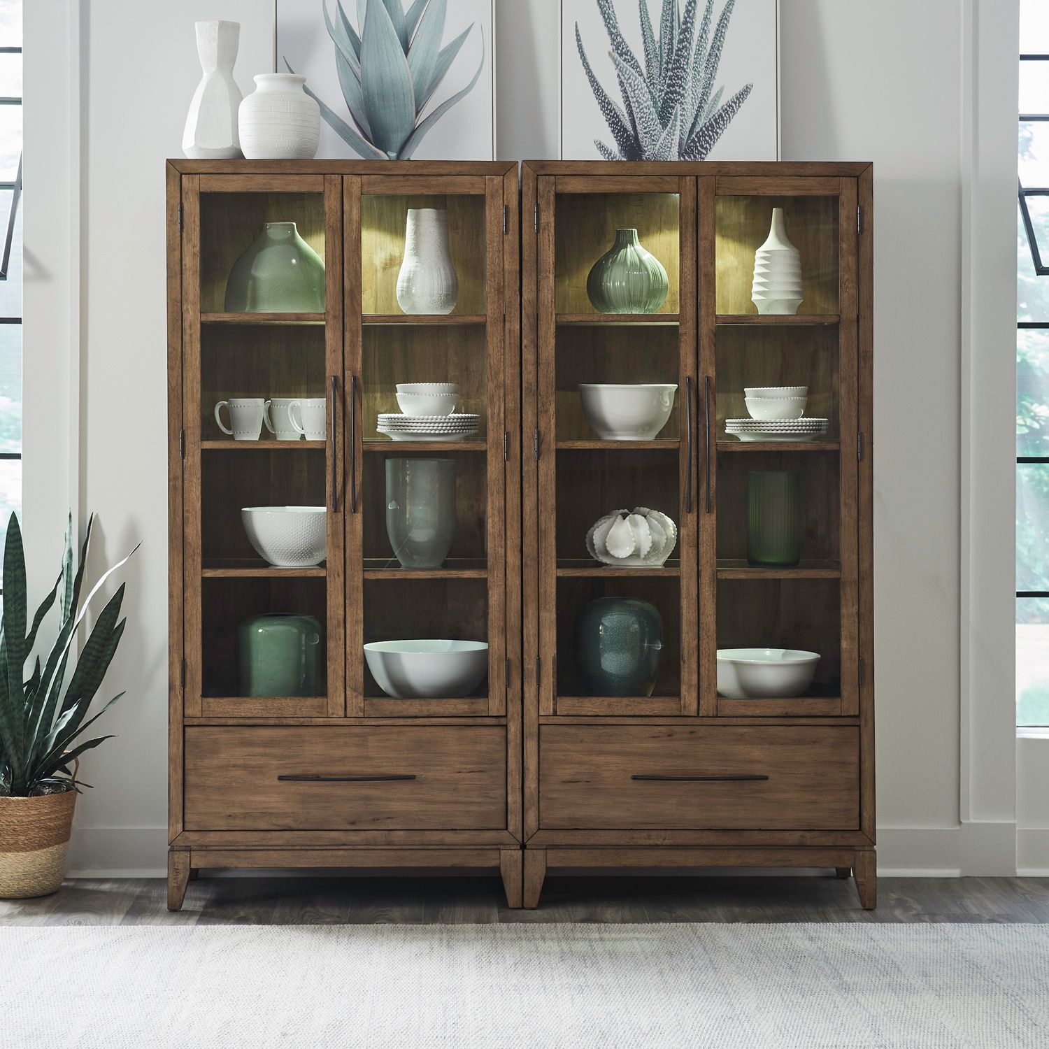 2-Piece Bunching Display Cabinet Set