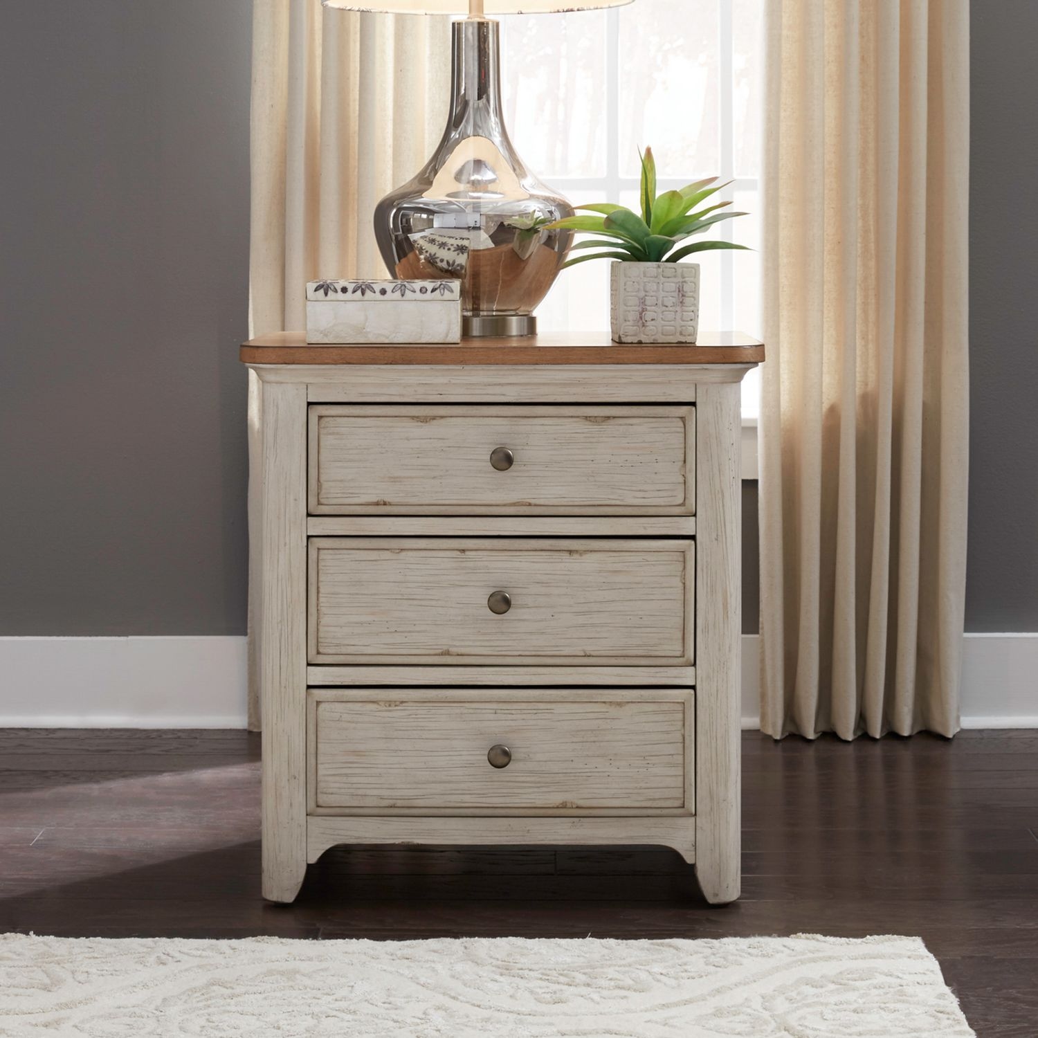 Liberty Furniture Farmhouse Reimagined 3-Drawer Night Stand