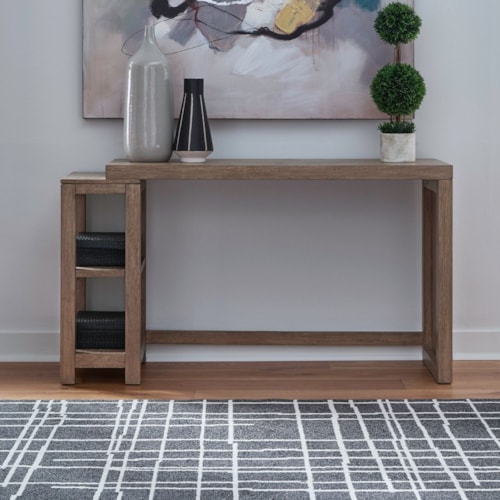 Contemporary Small-Scale Console Table w/Open Shelving