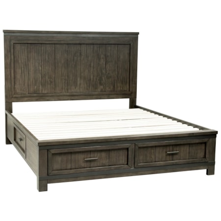 Two Sided Storage Queen Panel Bed