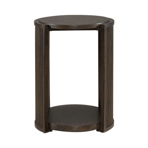 Contemporary Chairside Table with Lower Shelf