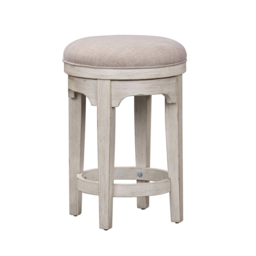 Relaxed Vintage Upholstered Console Swivel Stool