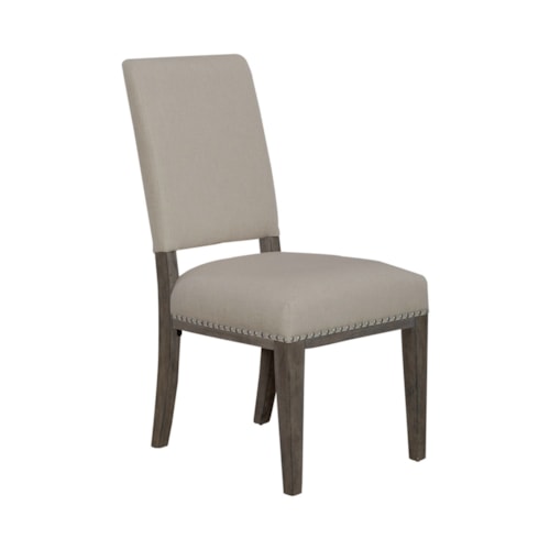Transitional Upholstered Side Chair with Nailhead Trim