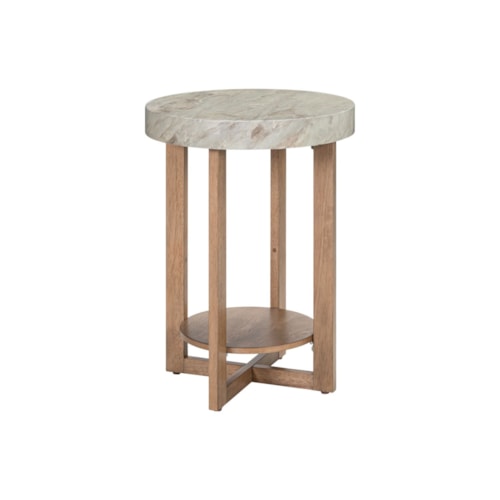 Contemporary Chairside Table with Open Shelf