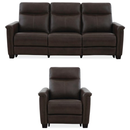 Power Reclining Sofa and Recliner Set