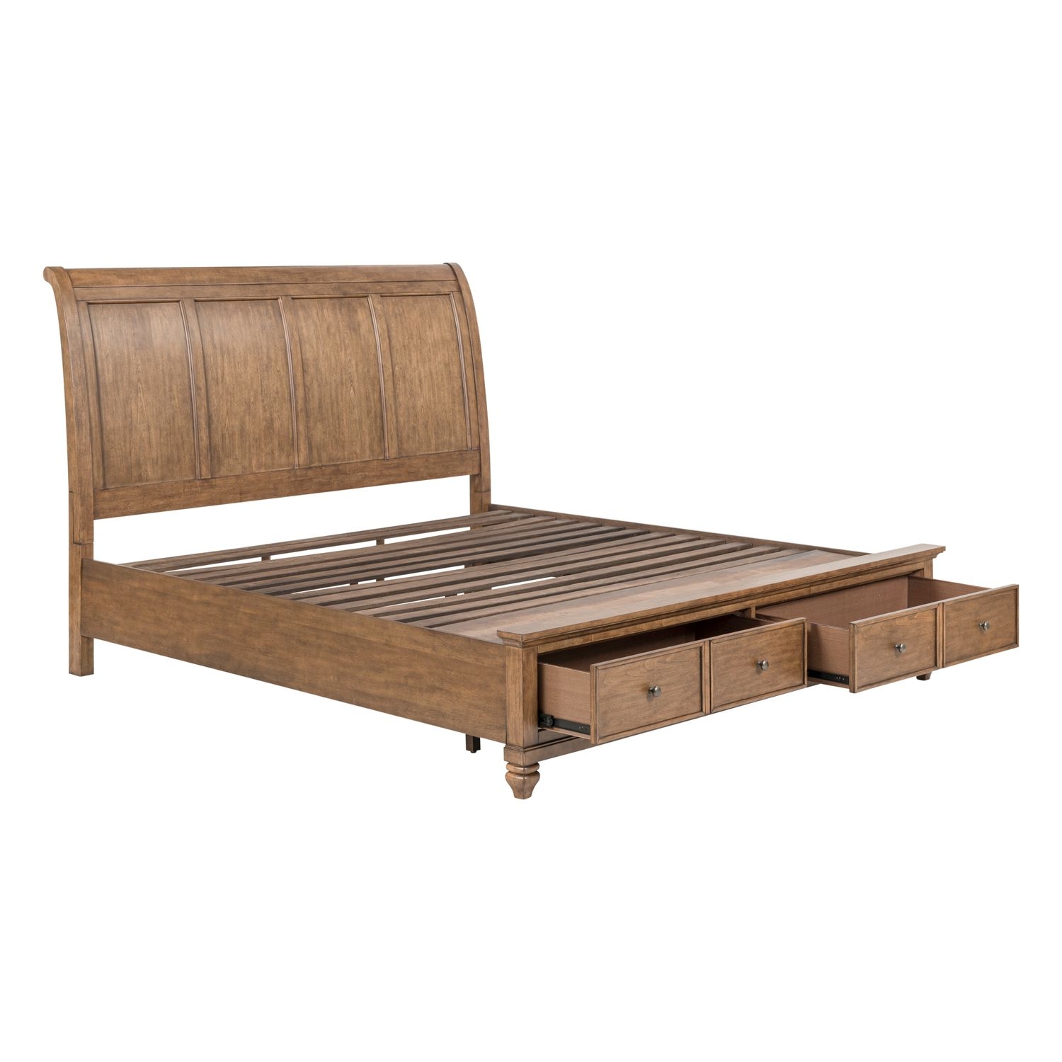 Queen Sleigh Bed w/Footboard Storage