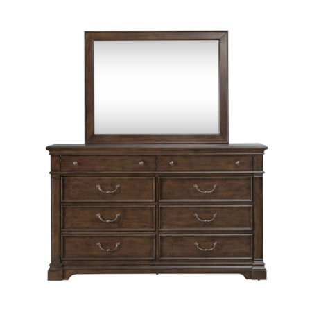 8-Drawer Dresser and Landscape Mirror
