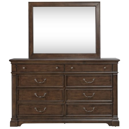 8-Drawer Dresser and Landscape Mirror