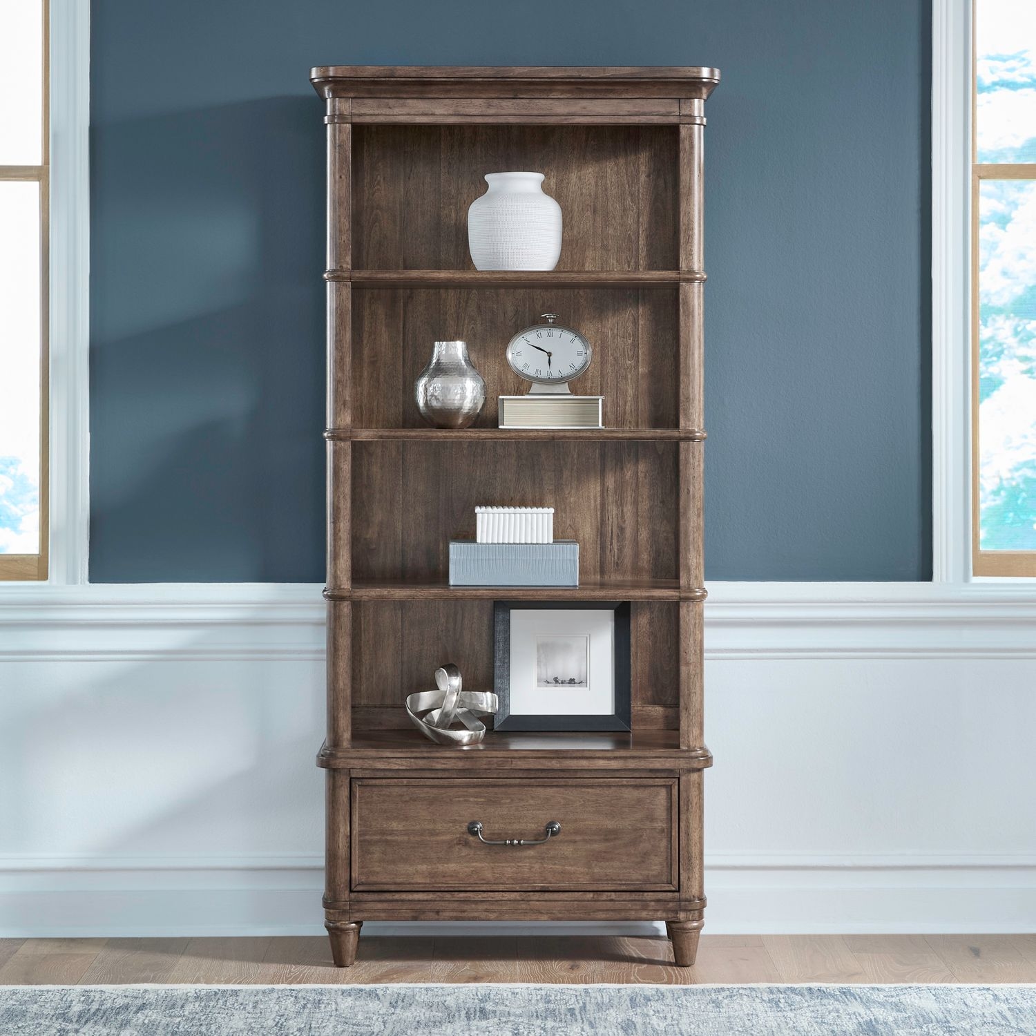Liberty Furniture Harrison Heights Three-Shelf Bookcase w/Storage Drawer