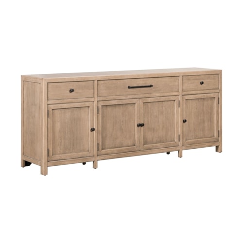 Transitional 82" Inch TV Console with Magnetic Door Catches