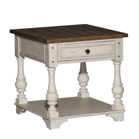 End Table with Bottom Shelf Storage