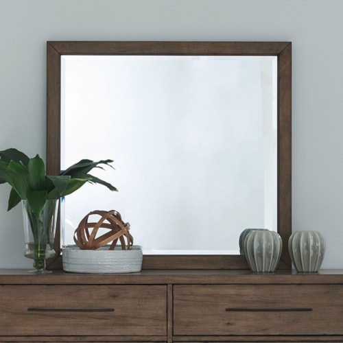 Transitional Landscape Dresser Mirror with Beveled Edge