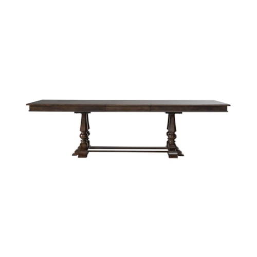 Traditional Dining Trestle Table with 24" Leaf