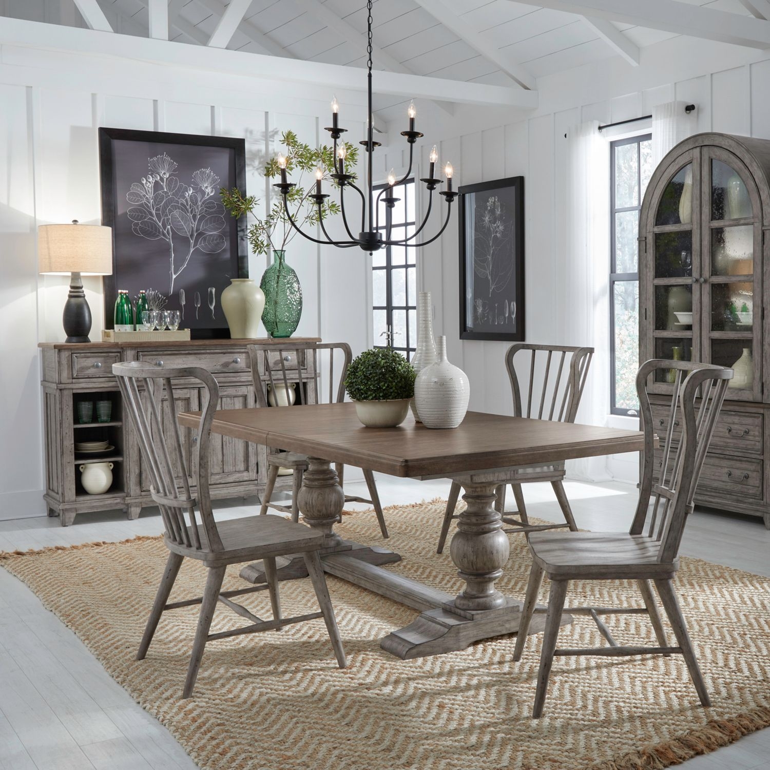 Liberty Furniture River Place 5-Piece Trestle Dining Set