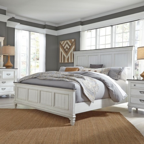 Cottage 4-Piece King Bedroom Group with Bead Molding