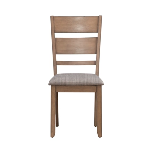 Transitional Slat Back Upholstered Side Chair with Nylon Chair Glides