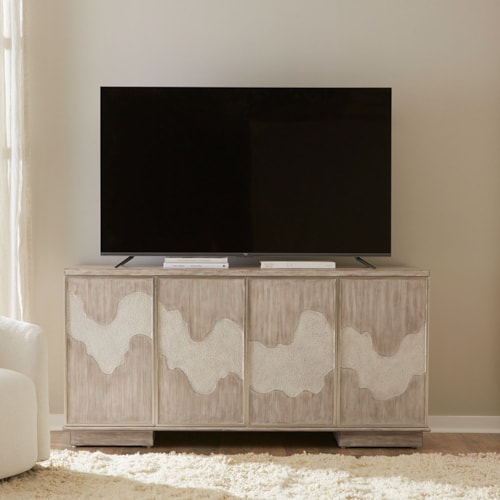 Transitional 4-Door Accent Cabinet with Soft Close Hinges