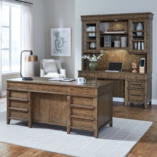 Transitional Jr. Executive Set with Locking Drawers