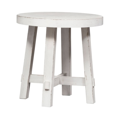 Farmhouse Splay Leg Round End Table