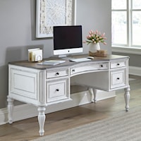 Rustic Traditional Writing Desk with Two-Tone Finish