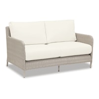 Transitonal Outdoor Loveseat with Resin Wicker