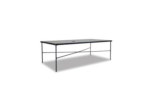 Contemporary 84" Dining Table with Metal Legs