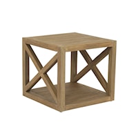 Coastal Square End Table with Open Storage