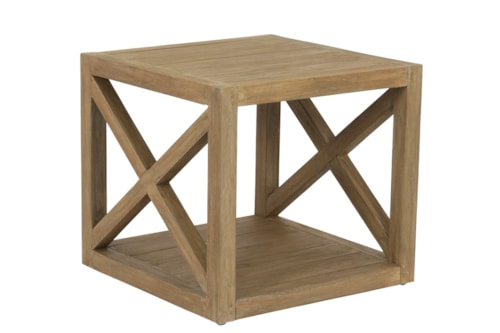 Coastal Square End Table with Open Storage