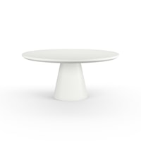 Contemporary Outdoor Round Dining Table with Single Pedestal Base