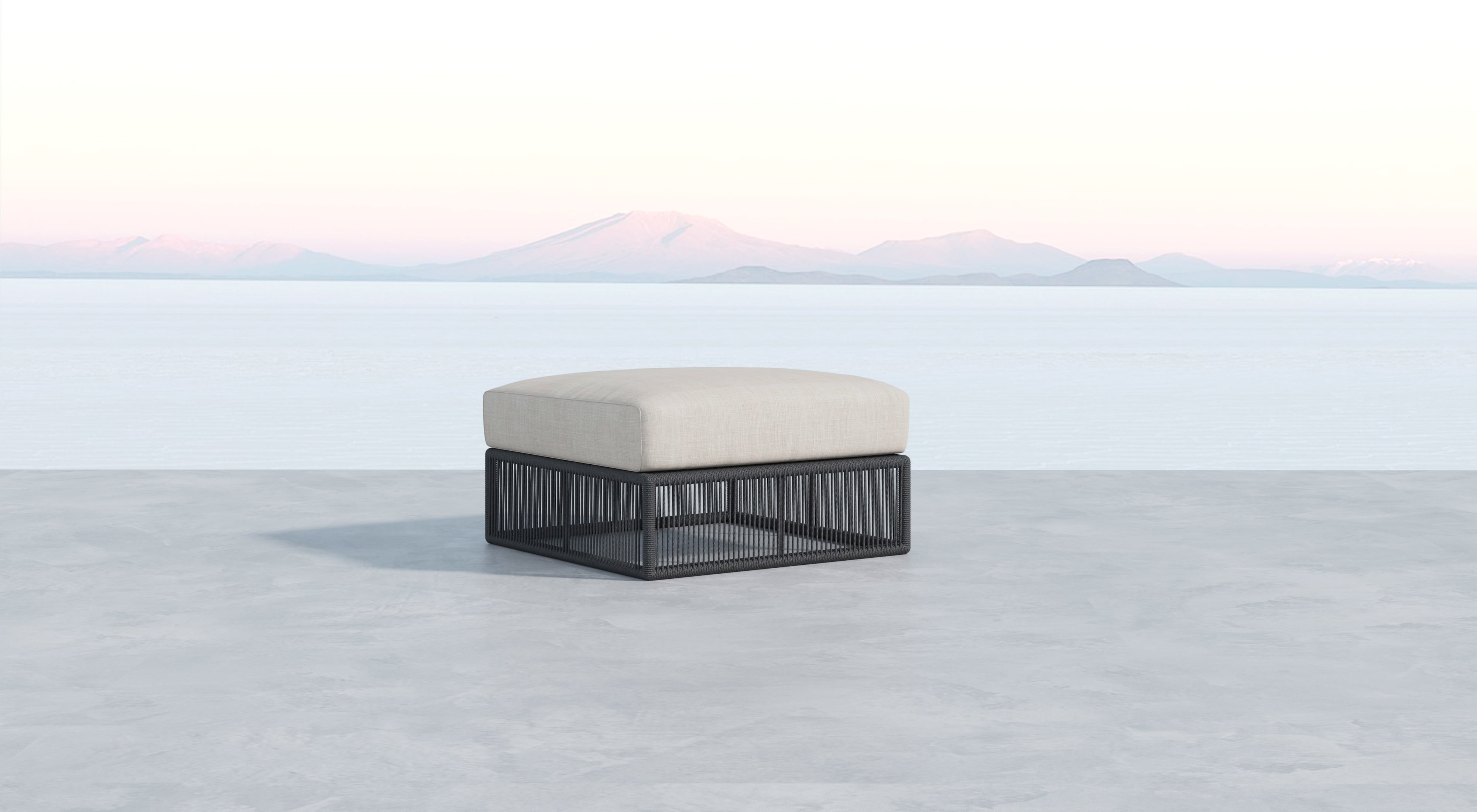 Outdoor Cushioned Ottoman
