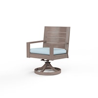 Transitional Outdoor Swivel Dining Chair