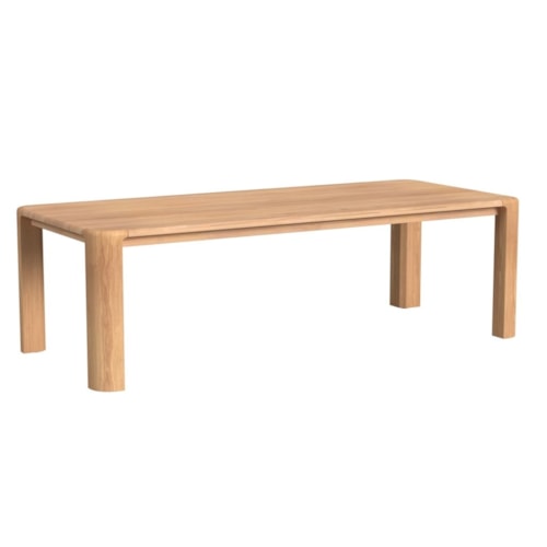 Natural Teak Modern 96" Rectangular Dining Table