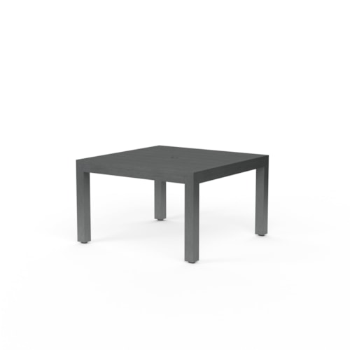 Contemporary Outdoor 48" Square Dining Table with Umbrella Hole