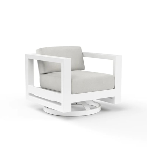 Contemporary Outdoor Swivel Club Chair