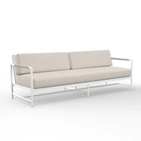 Coastal Outdoor Upholstered Sofa with Rope Detailing